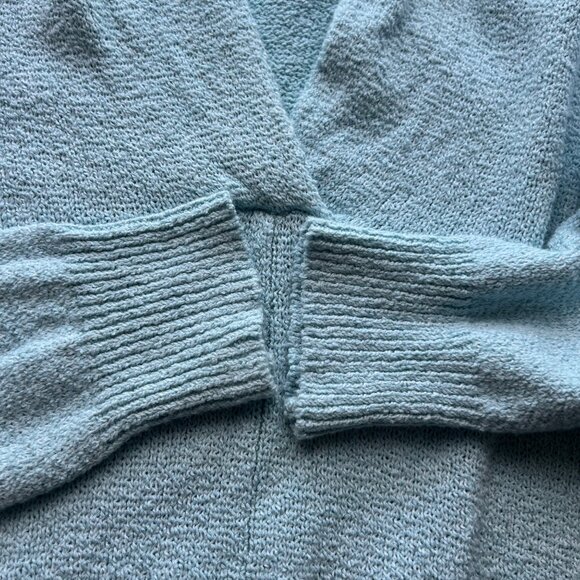Lilla P Light Blue Knit Open Front Cardigan Sweater Long Sleeve Womens Size L - Picture 3 of 7